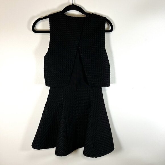Maje‎ Womens Back Zip Sleeveless Crew Neck Layered Swing Dress Black Sz 1/Small - Picture 6 of 12